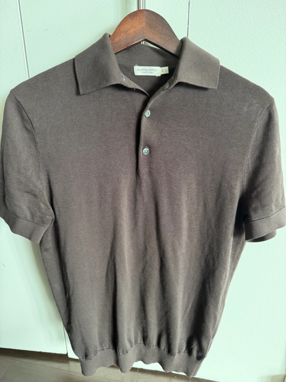 Suitsupply Dark Brown Short-Sleeve Knit Polo - Picture 2 of 4
